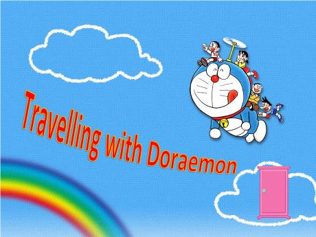 Mẫu PowerPoint trò chơi trắc nghiệm Travelling with Doraemon