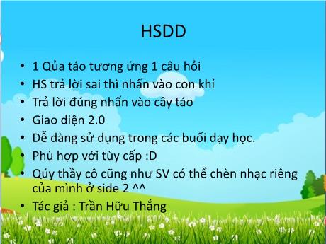 Mẫu trò chơi Giúp khỉ lấy táo trên PowerPoint